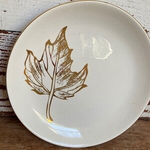 Gold Maple Leaf Side  (salad) Plate Set  (4)